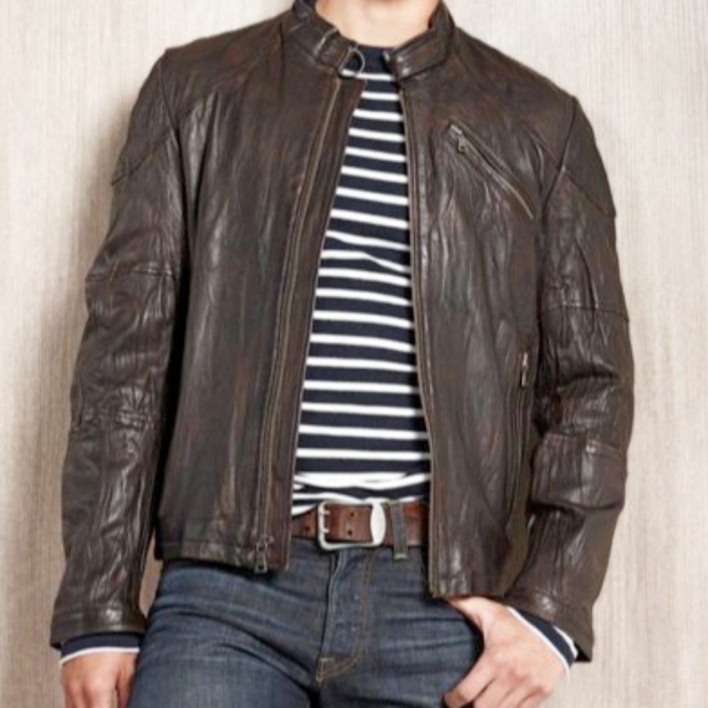 Kenneth Cole leather moto jacket